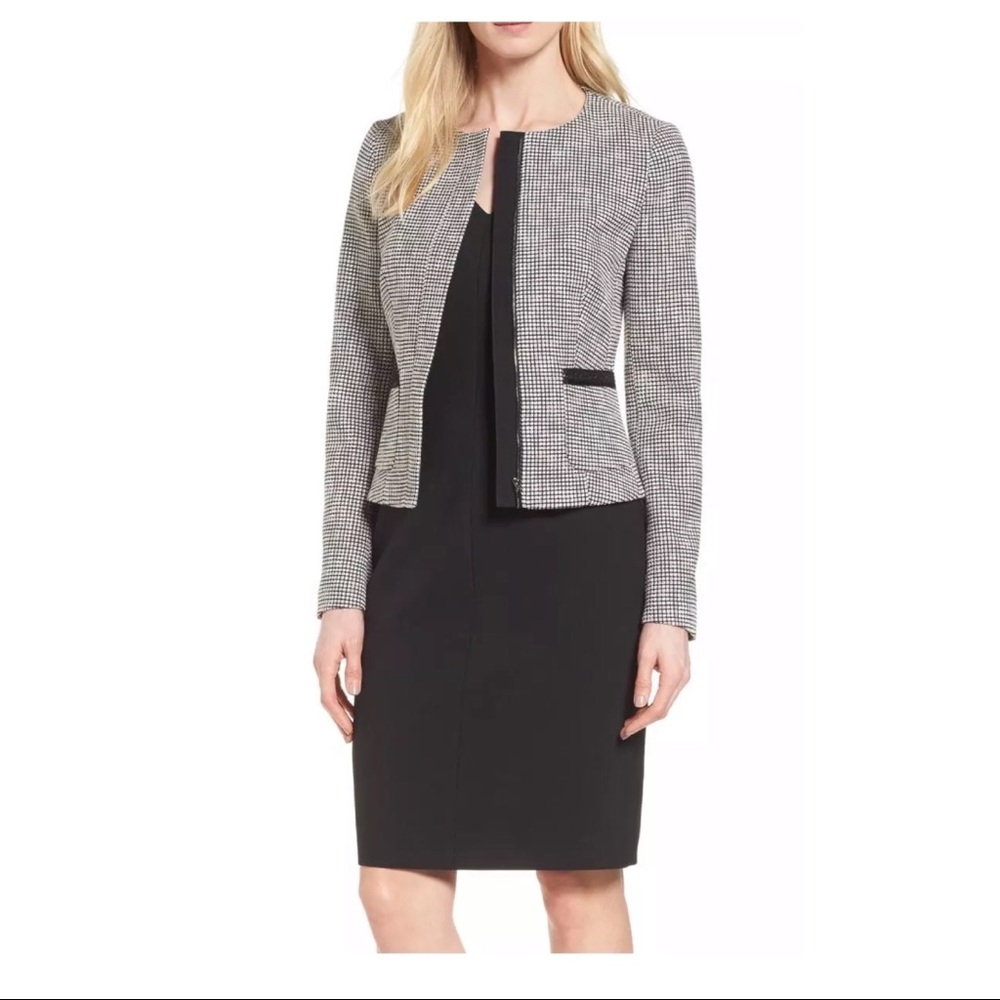 HUGO BOSS Kabira Tweed Jacket, Marble Fantasy sz 2